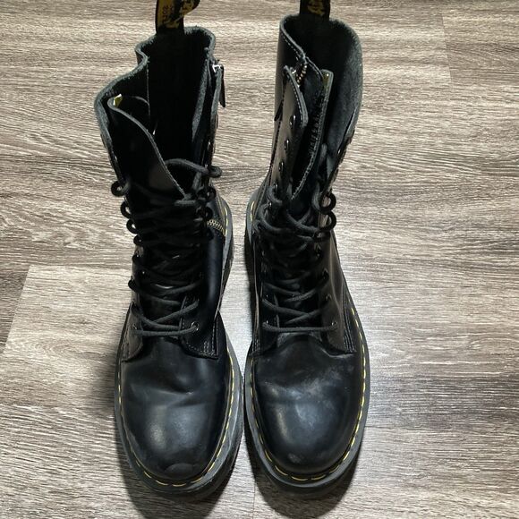 Dr. Martens Jadon Platform Black Leather Womens Boot Size 10 - Picture 5 of 13